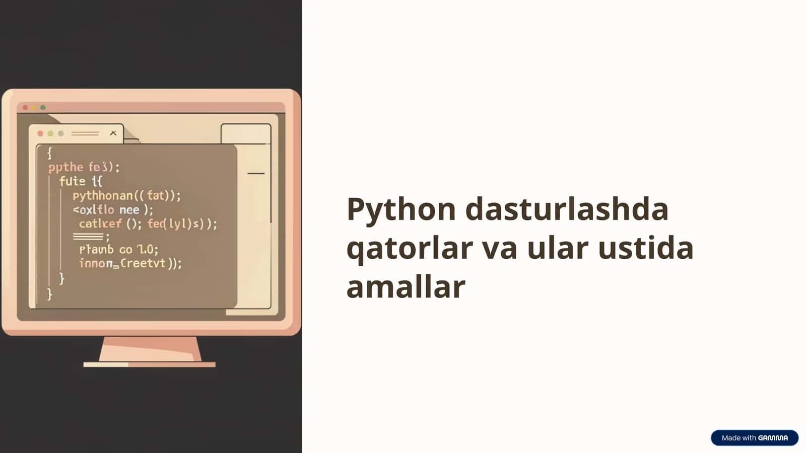 Python dasturlashda qatorlar va ular ustida amallar 1