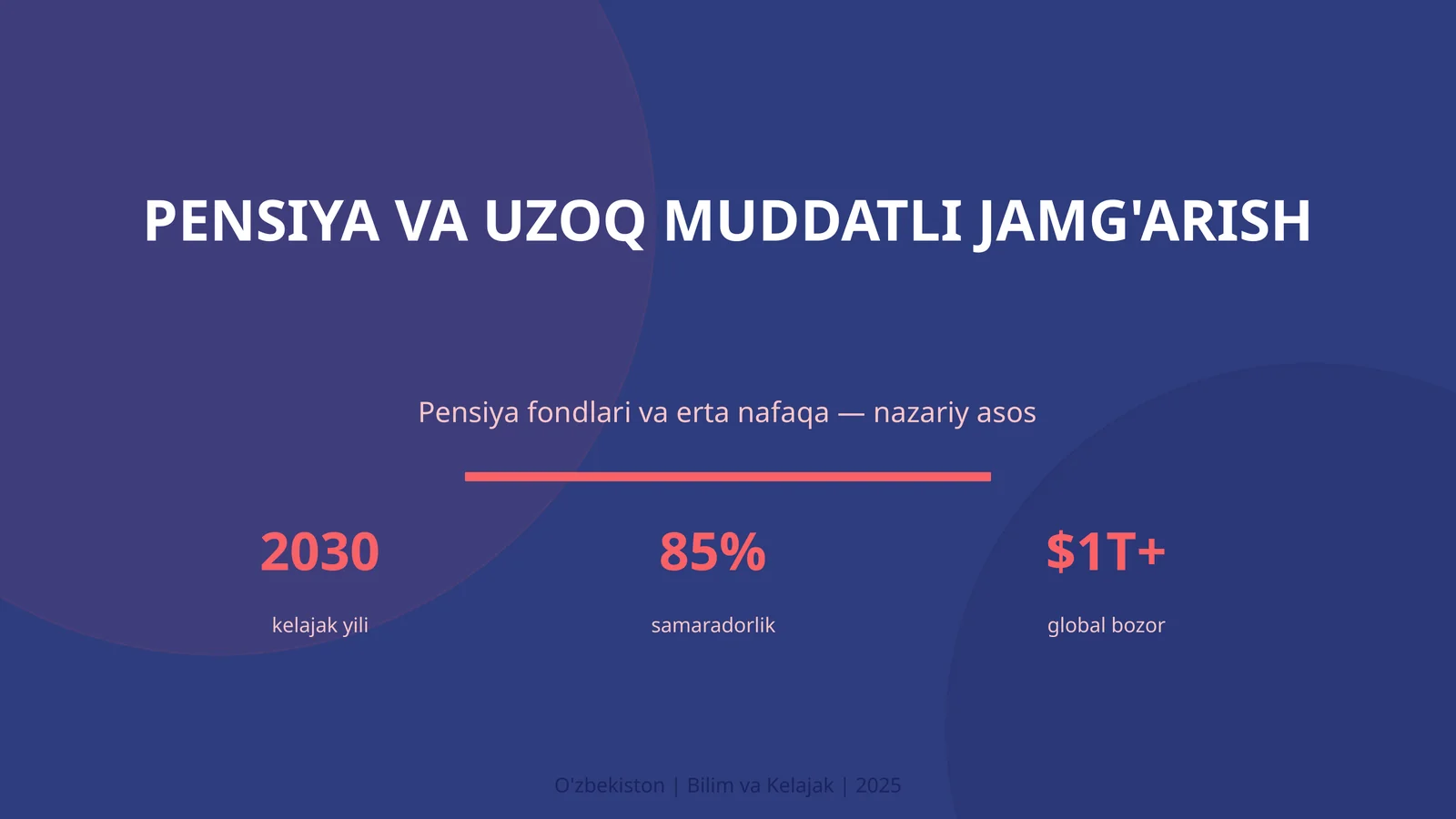 Pensiya va uzoq muddatli jamg'arish 1