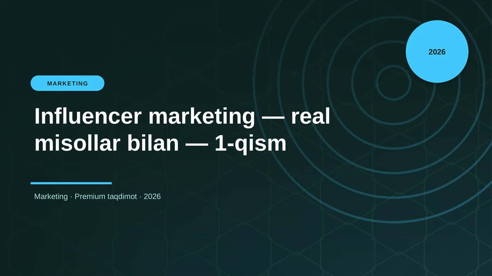 Influencer marketing — real misollar bilan — 1-qism 1