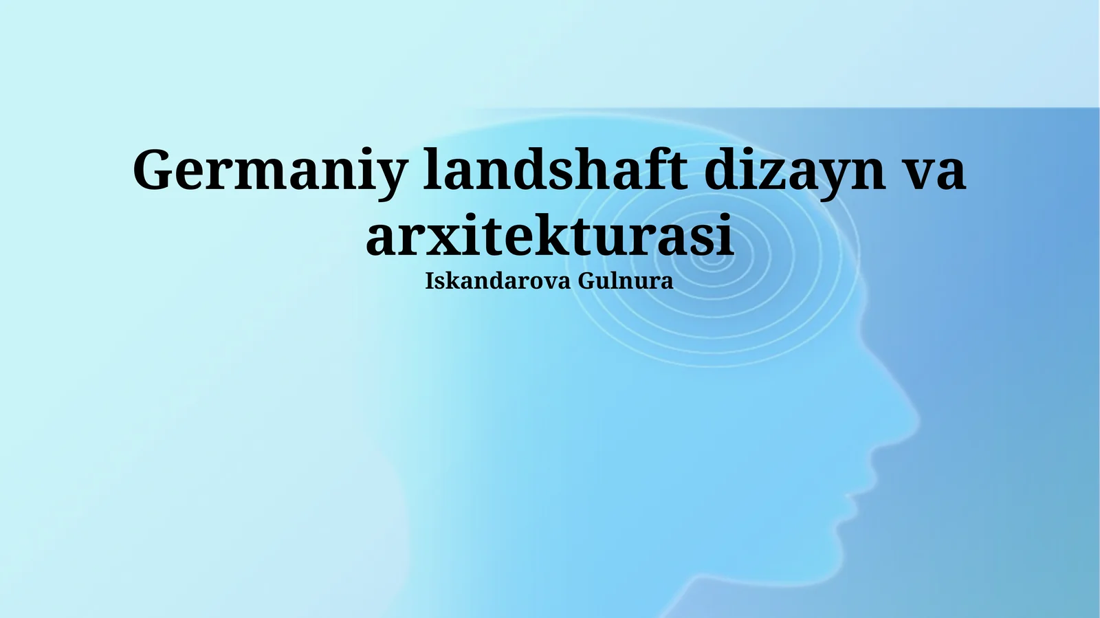 Germaniy landshaft dizayn va arxitekturasi 1