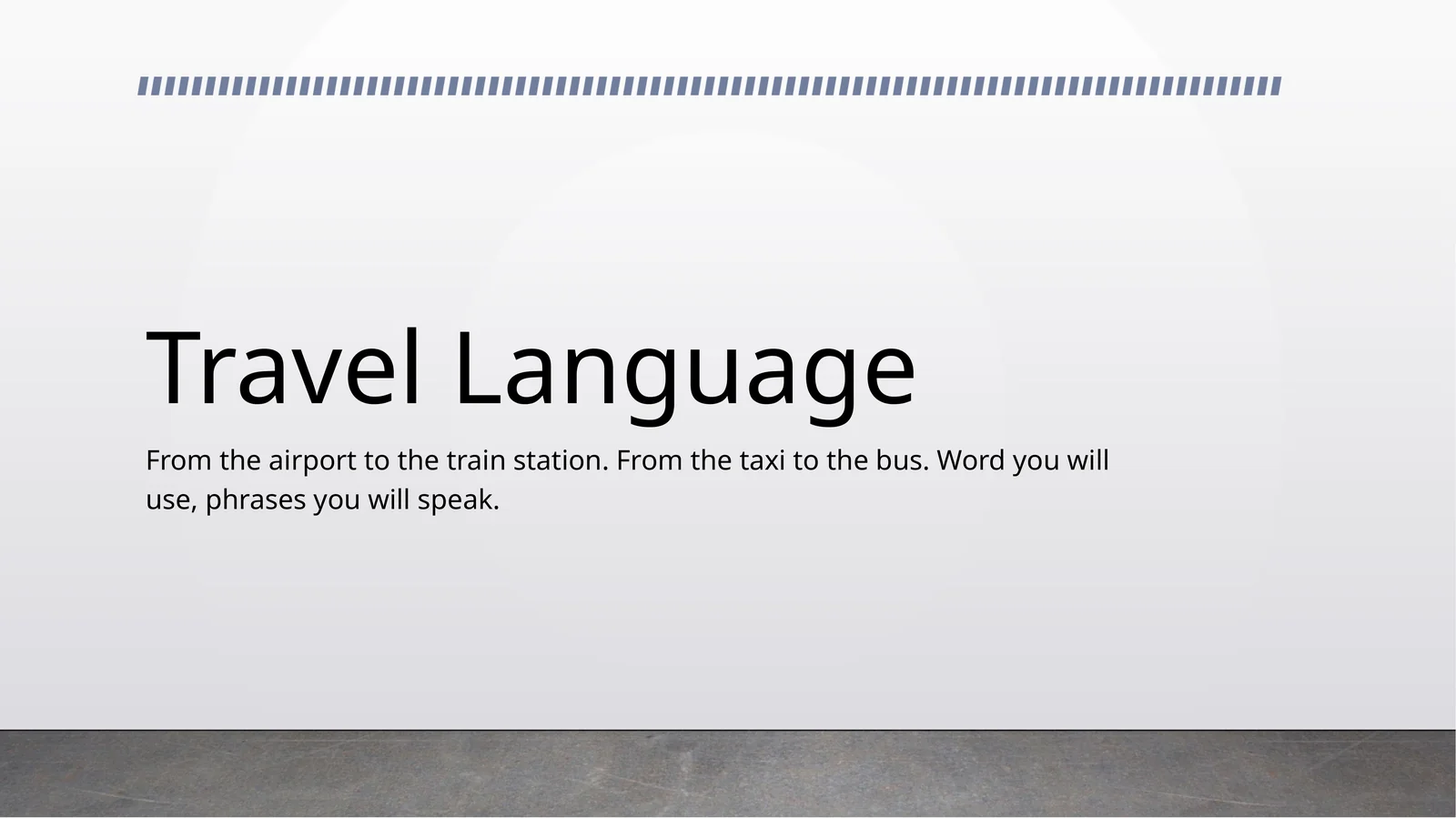 Travel Language 1