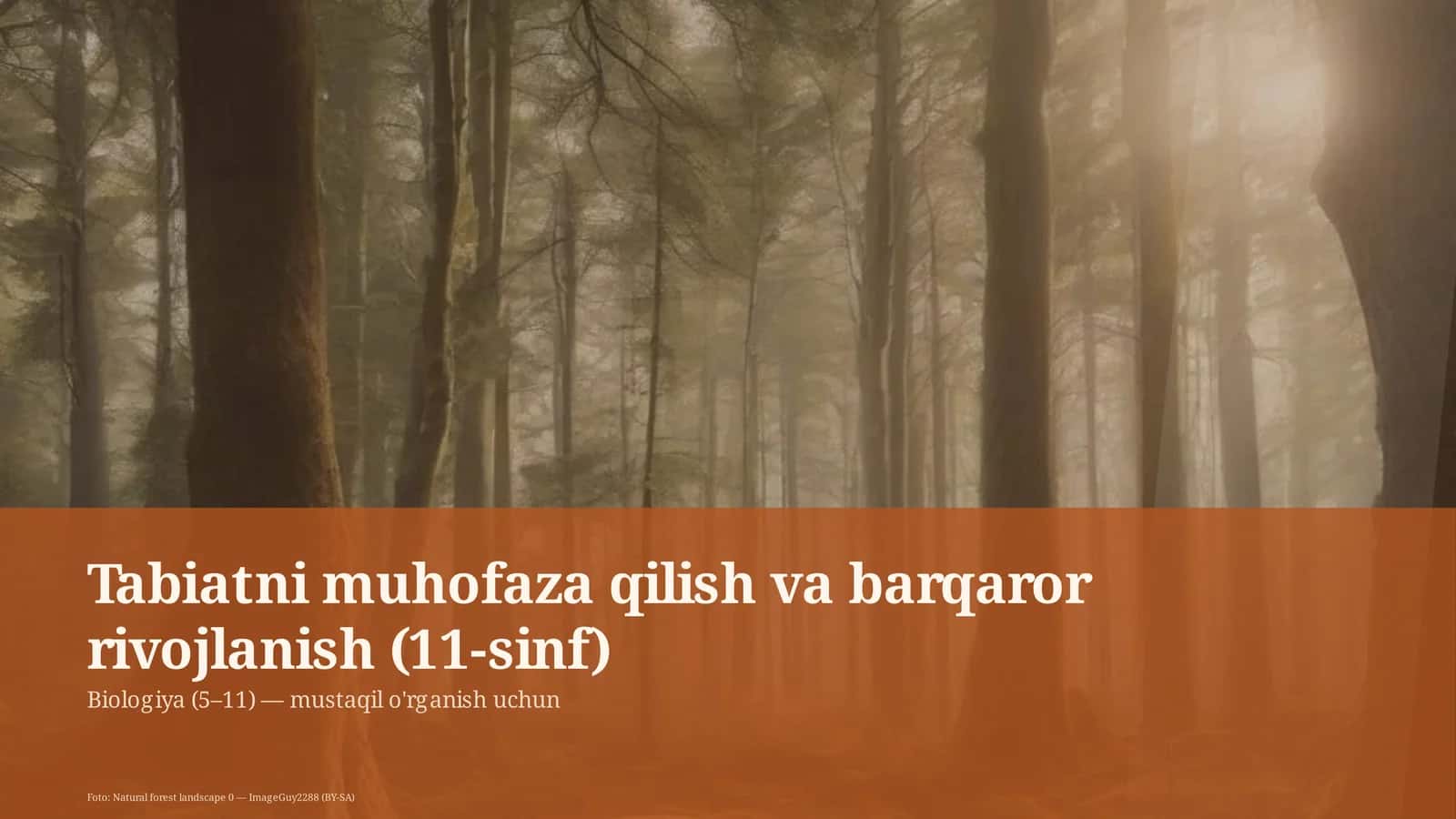 Tabiatni muhofaza qilish va barqaror rivojlanish (11-sinf) 1