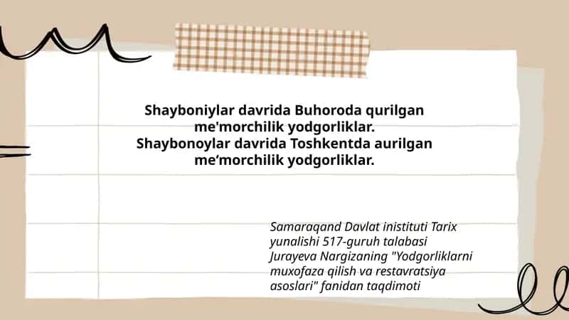 Yodgorliklarni muxofaza qilish va restavratsiya asoslari 1