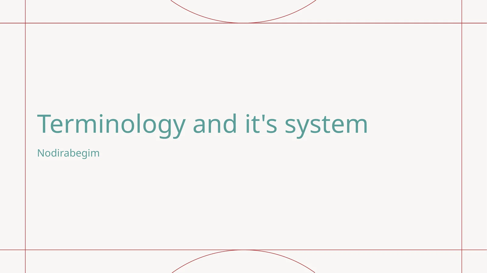 Terminology and it's system 1
