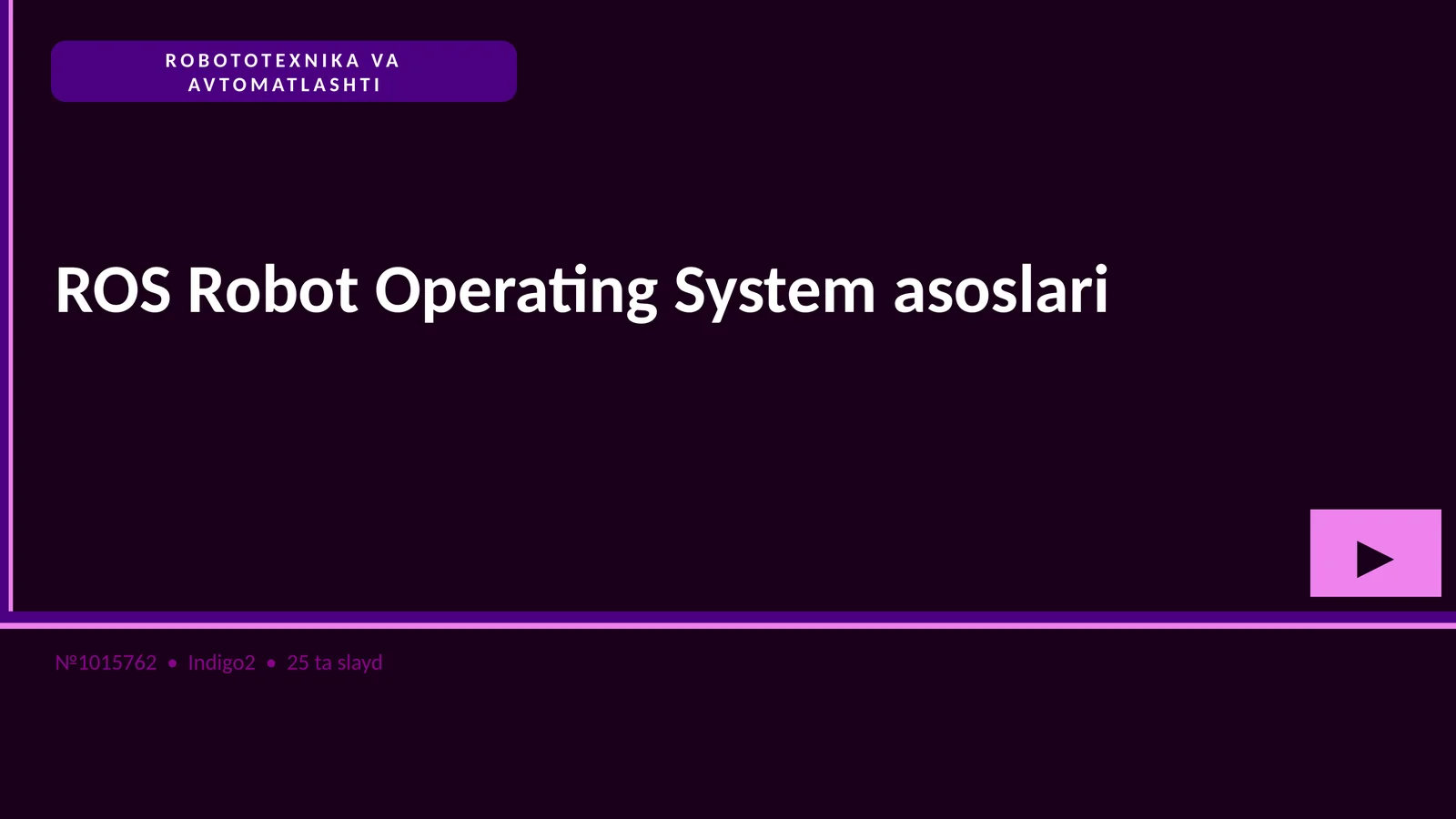 ROS Robot Operating System asoslari 1