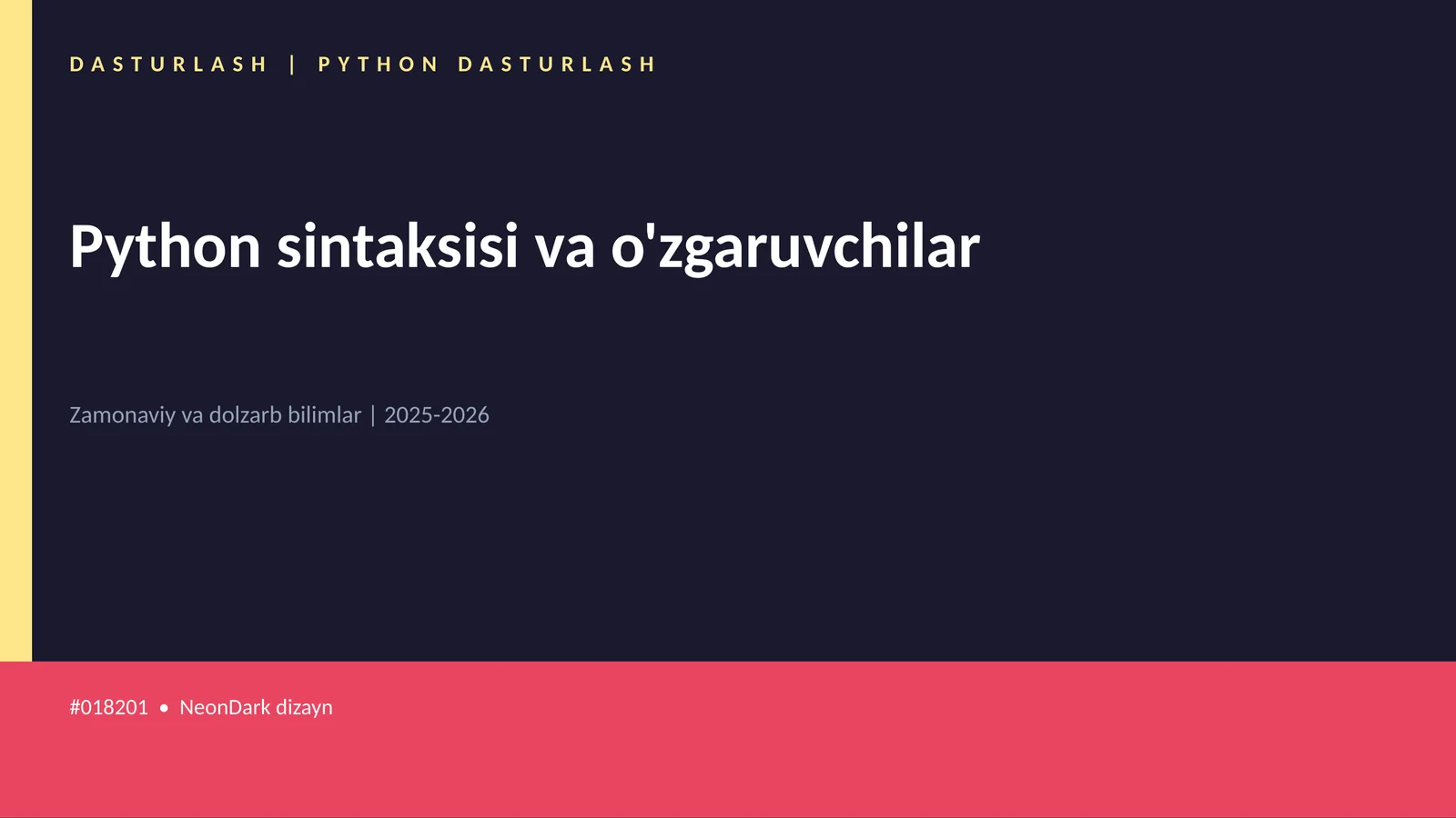 DASTURLASH | PYTHON DASTURLASH 1