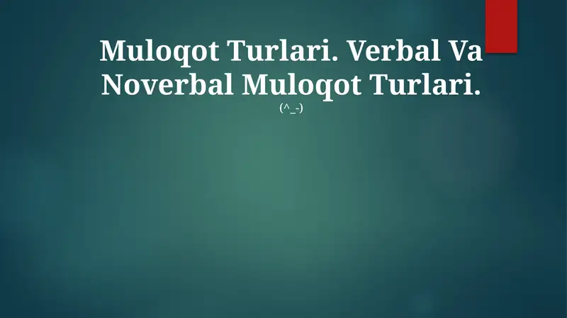 Muloqot Turlari 1