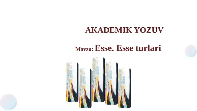 Esse haqida tushuncha 1