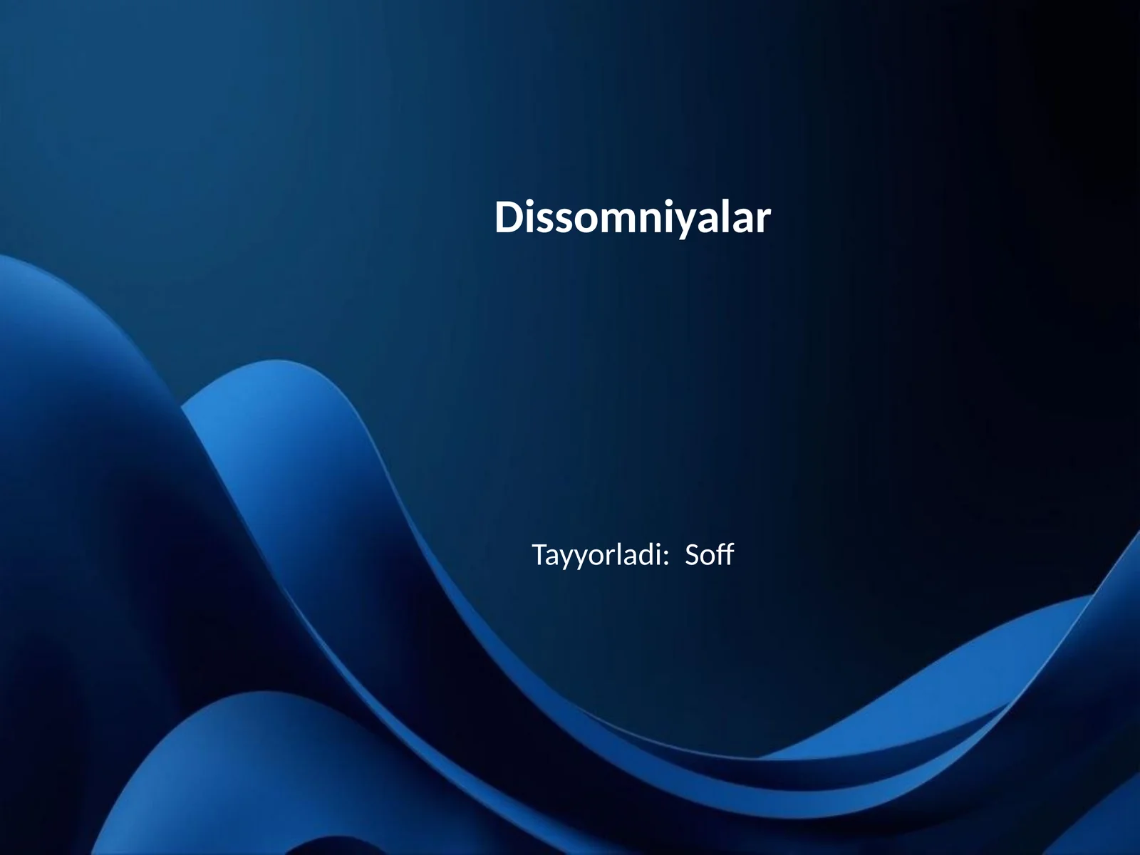 Dissomniyalar 1