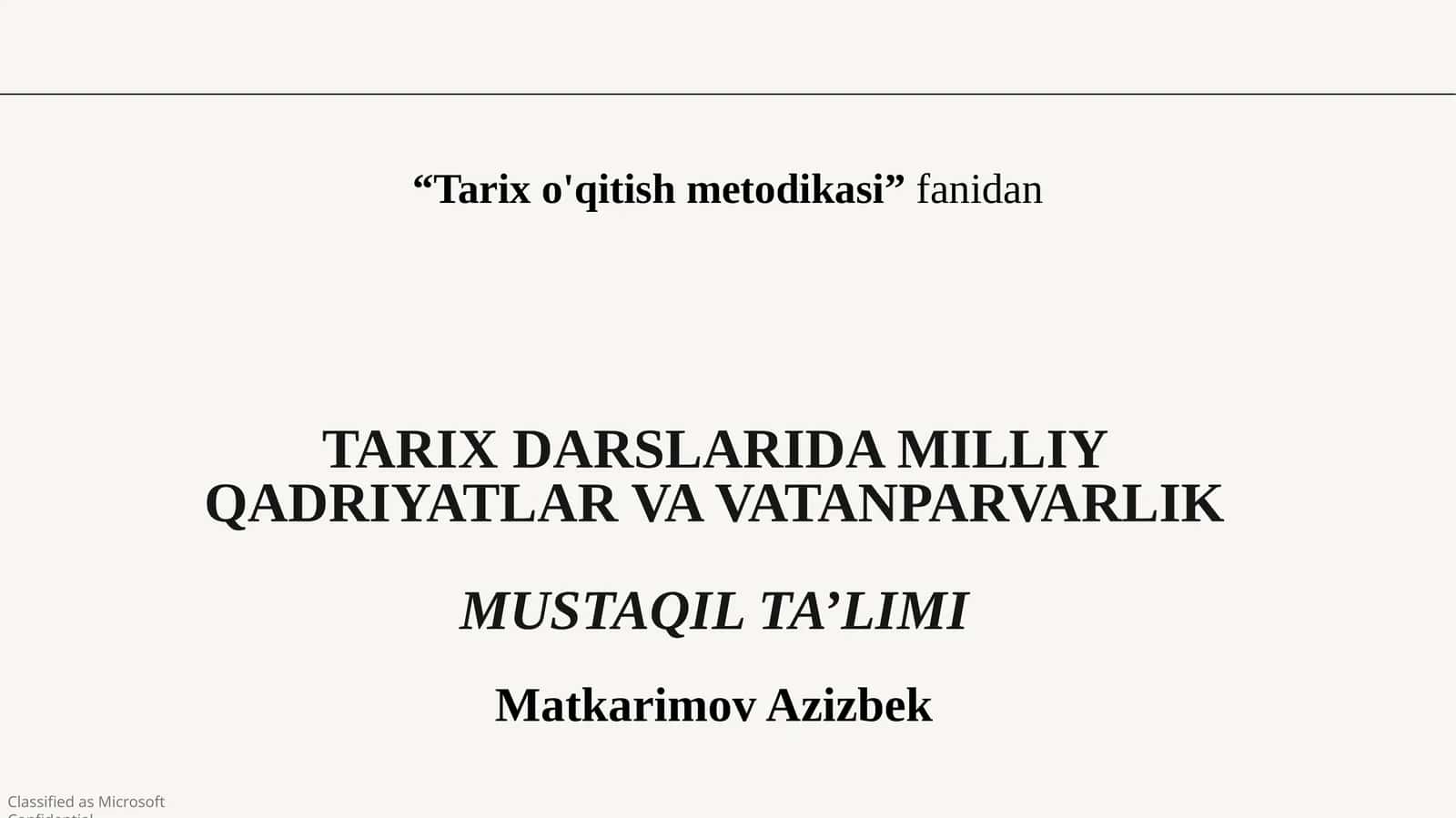 Tarix darslarida milliy qadriyatlar va vatanparvarlik 1
