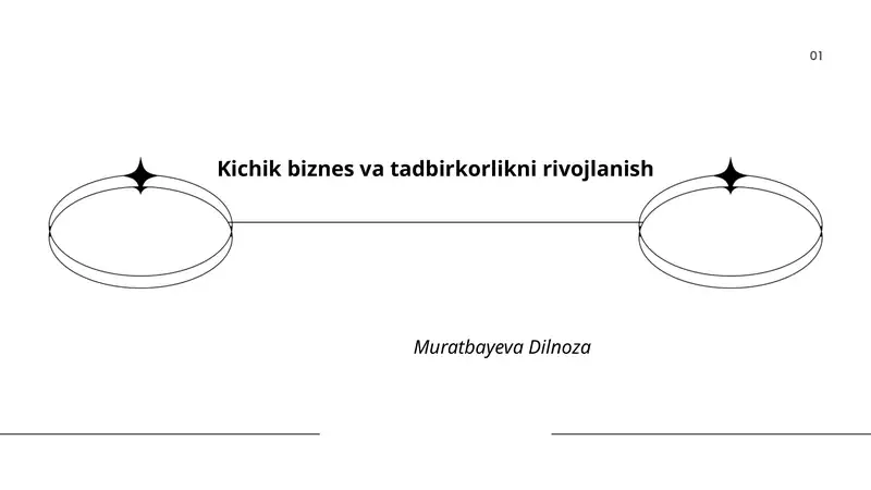 Kichik biznes va tadbirkorlikni rivojlanish 1