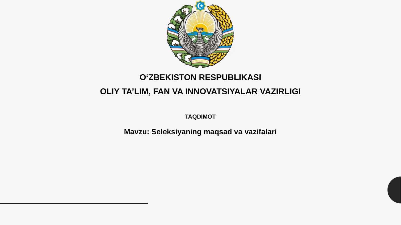 Seleksiyaning maqsadi va vazifalari 1
