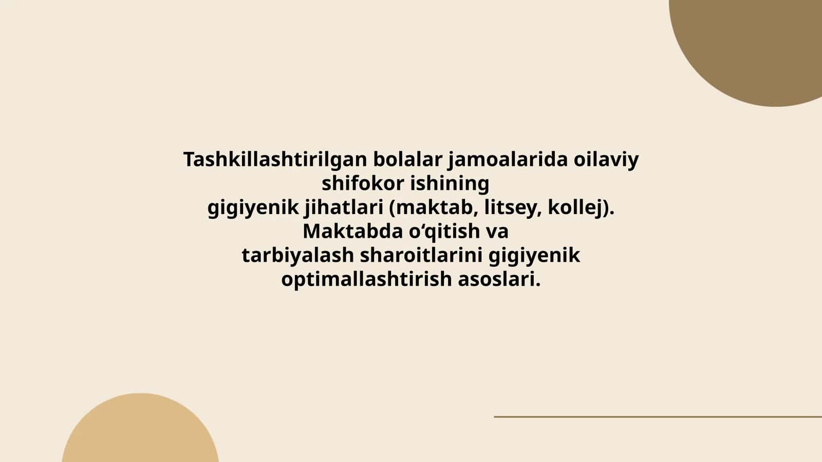 Tashkillashtirilgan bolalar jamoalarida oilaviy shifokor ishining gigiyenik jihatlari 1