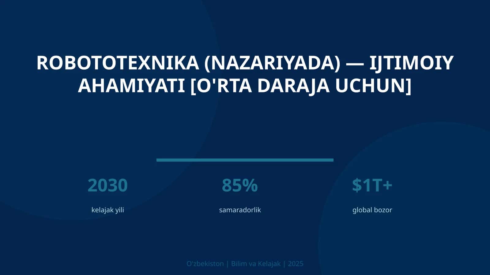 Robototexnika (nazariyada) — ijtimoiy ahamiyati [o'rta daraja uchun] 1
