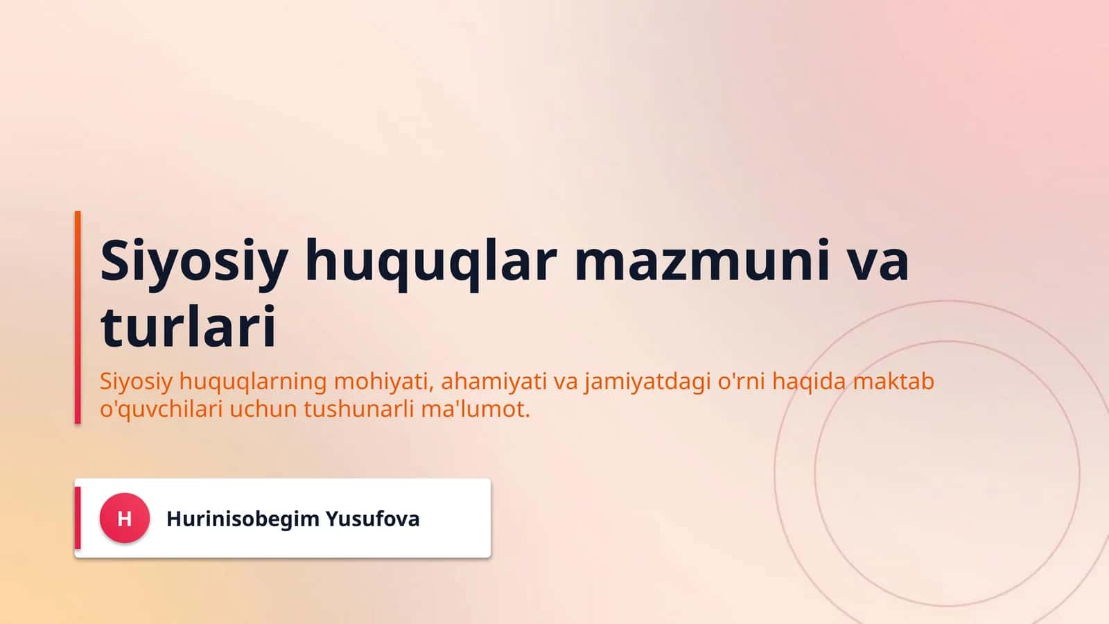 Siyosiy huquqlar mazmuni va turlari 1