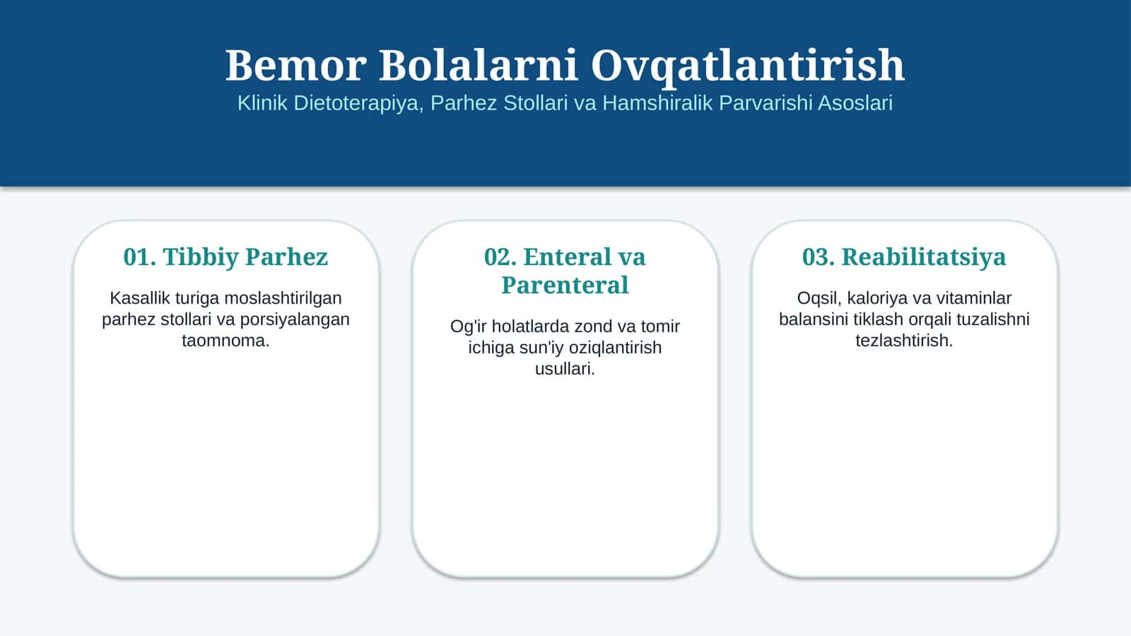 Bemor bolalarni ovqatlantirish — 15 slaydli taqdimot 1
