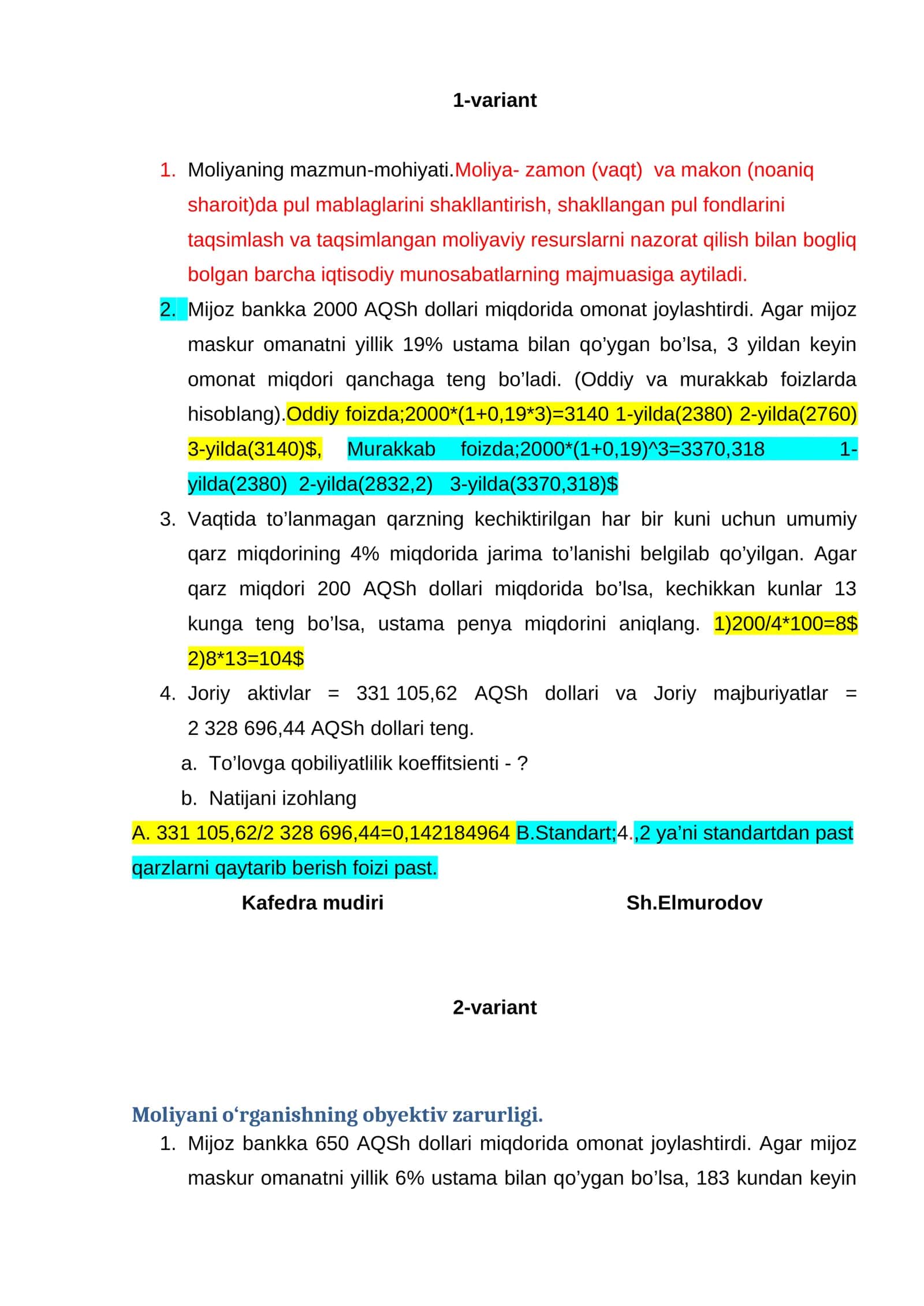 Moliyaning mazmun-mohiyati 1
