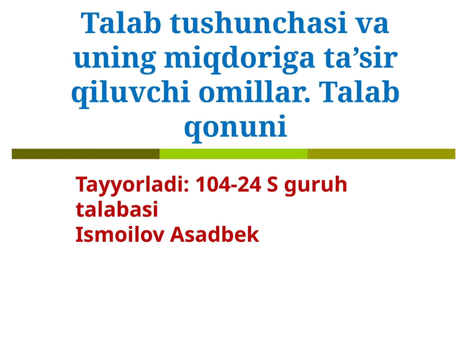 Talab tushunchasi va uning miqdoriga ta’sir qiluvchi omillar 1