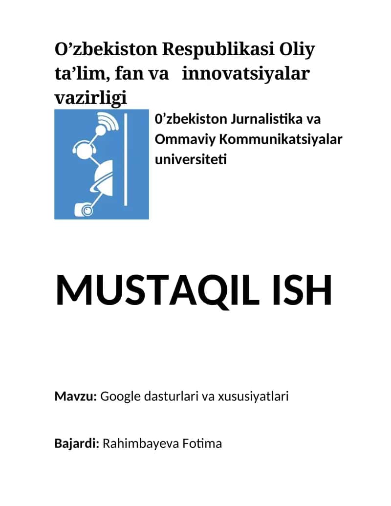 Google dasturlari va xususiyatlari 1