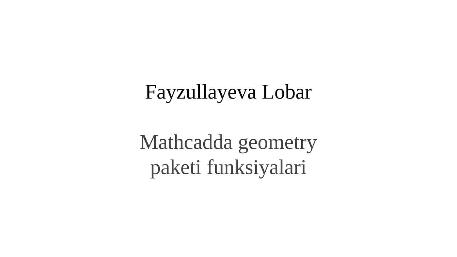 Mathcad geometriya paketi 1