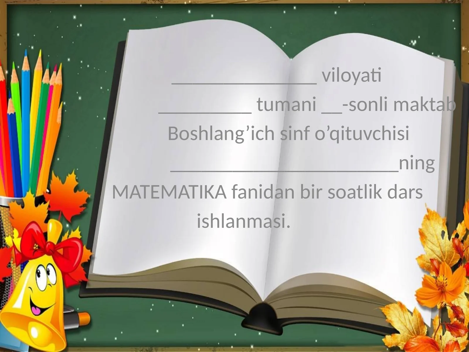 MATEMATIKA fanidan bir soatlik dars 1