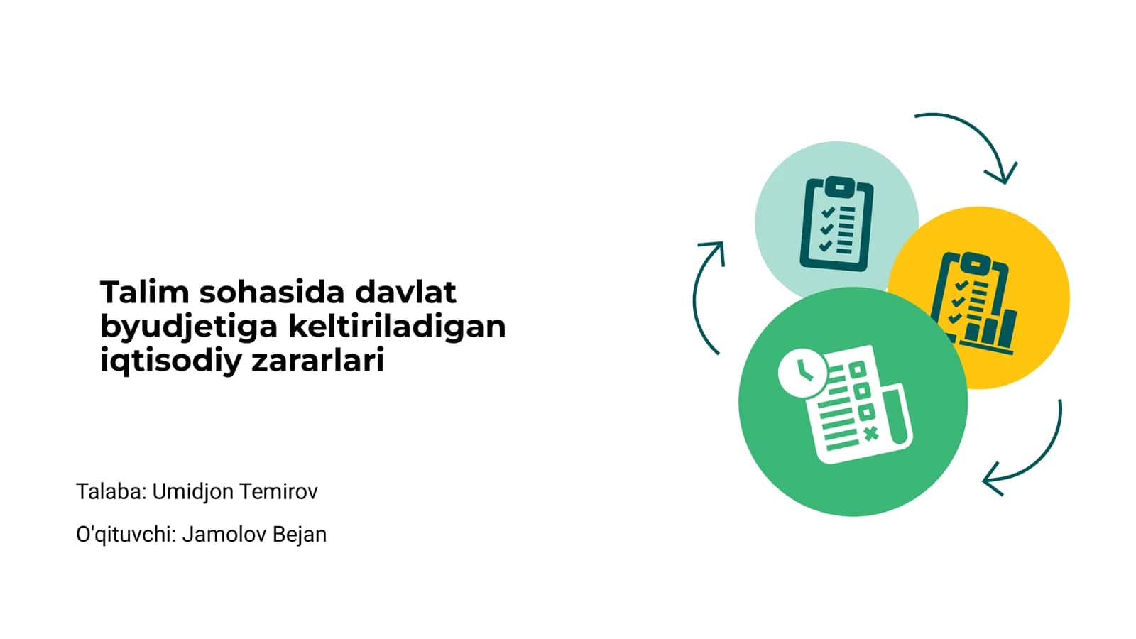 Talim sohasida davlat byudjetiga keltiriladigan iqtisodiy zararlari 1