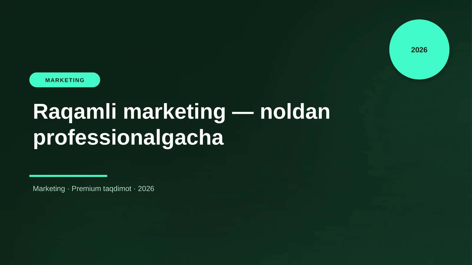 Raqamli marketing — noldan professionalgacha 1