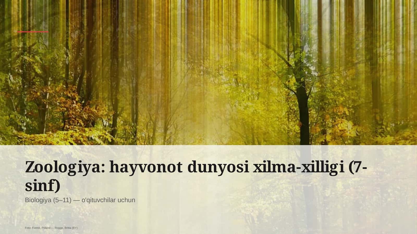 Zoologiya: hayvonot dunyosi xilma-xilligi (7-sinf) 1