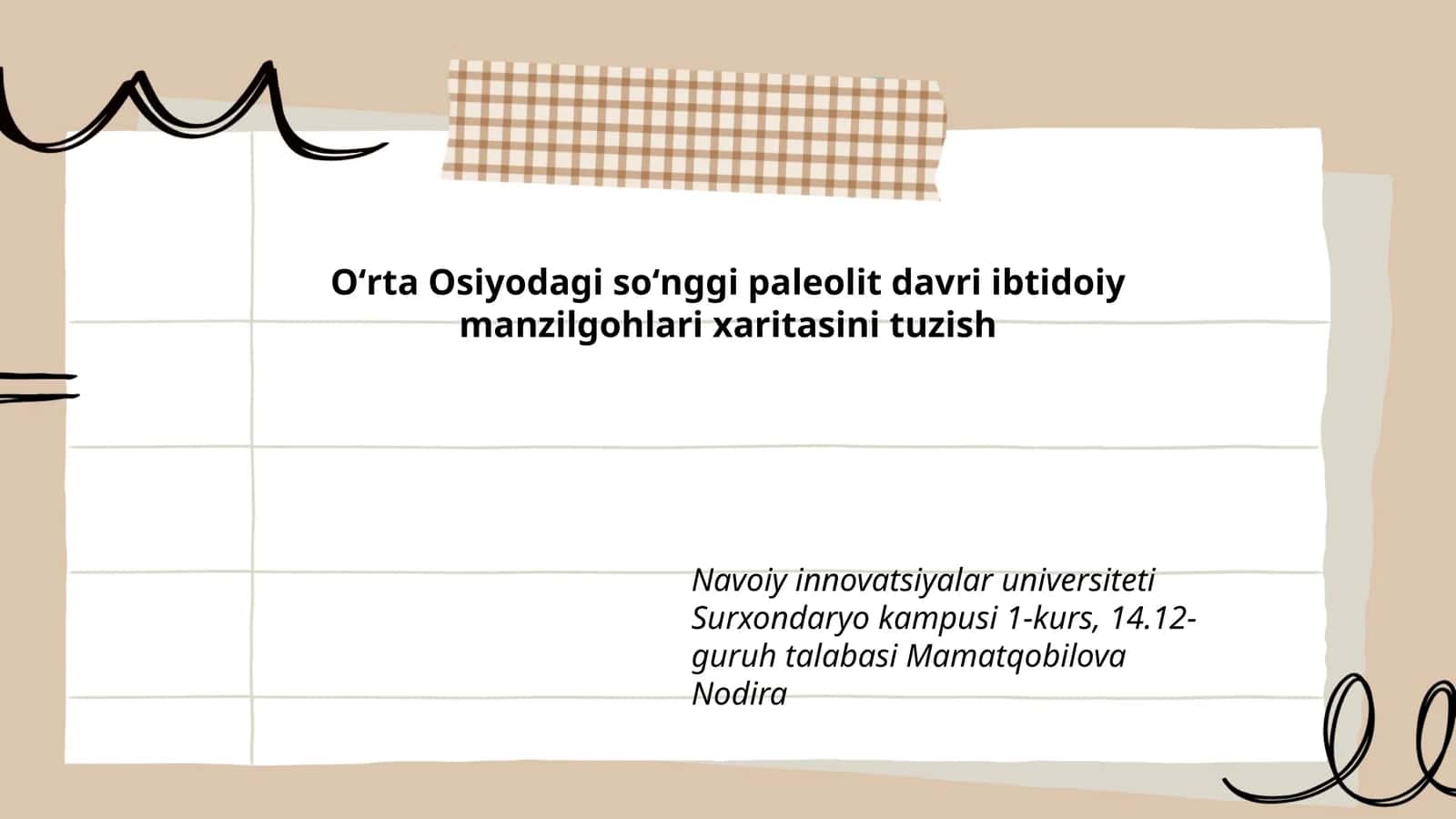 Oʻrta Osiyodagi soʻnggi paleolit davri ibtidoiy manzilgohlari xaritasini tuzish 1