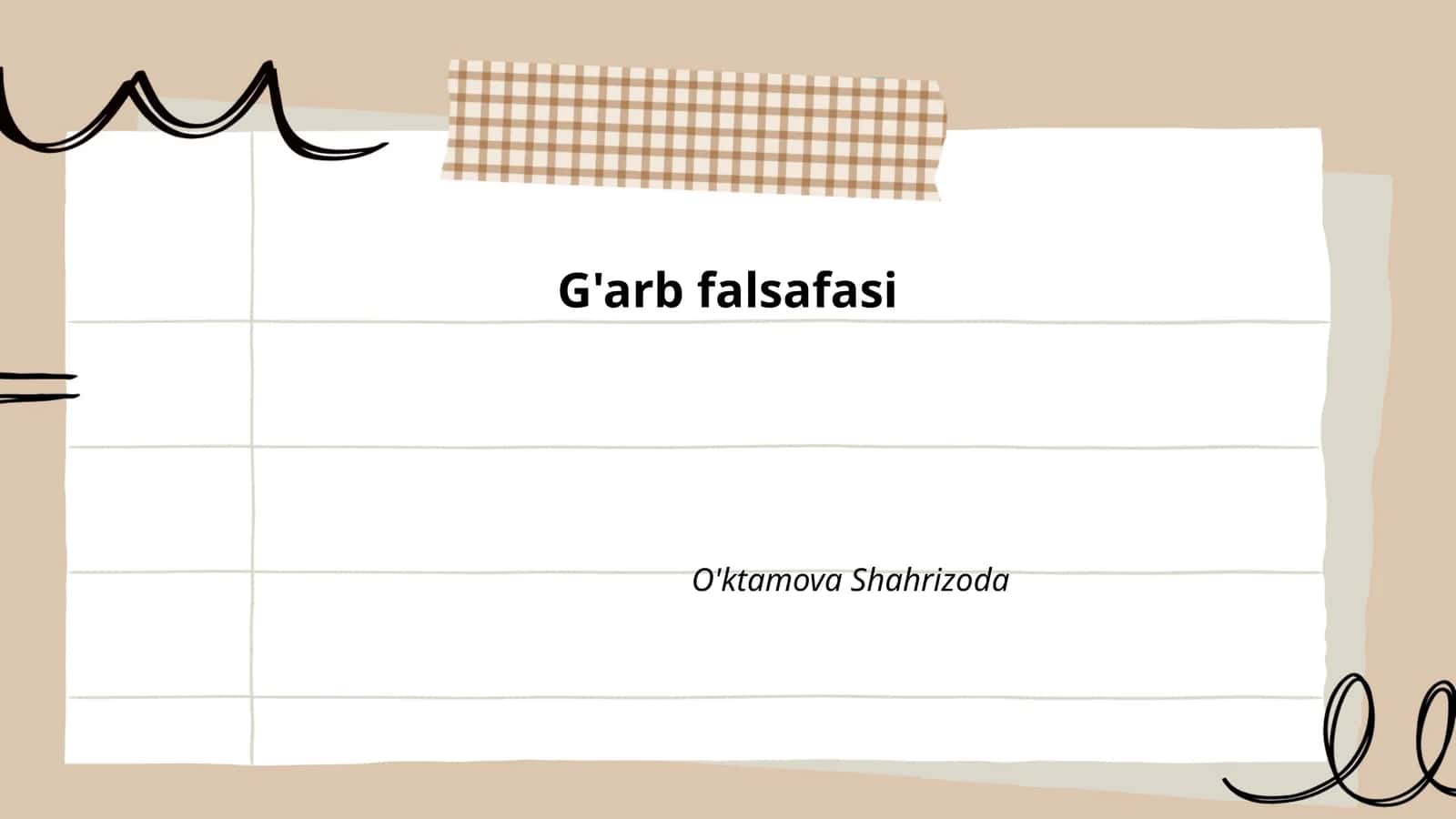 G'arb falsafasi 1
