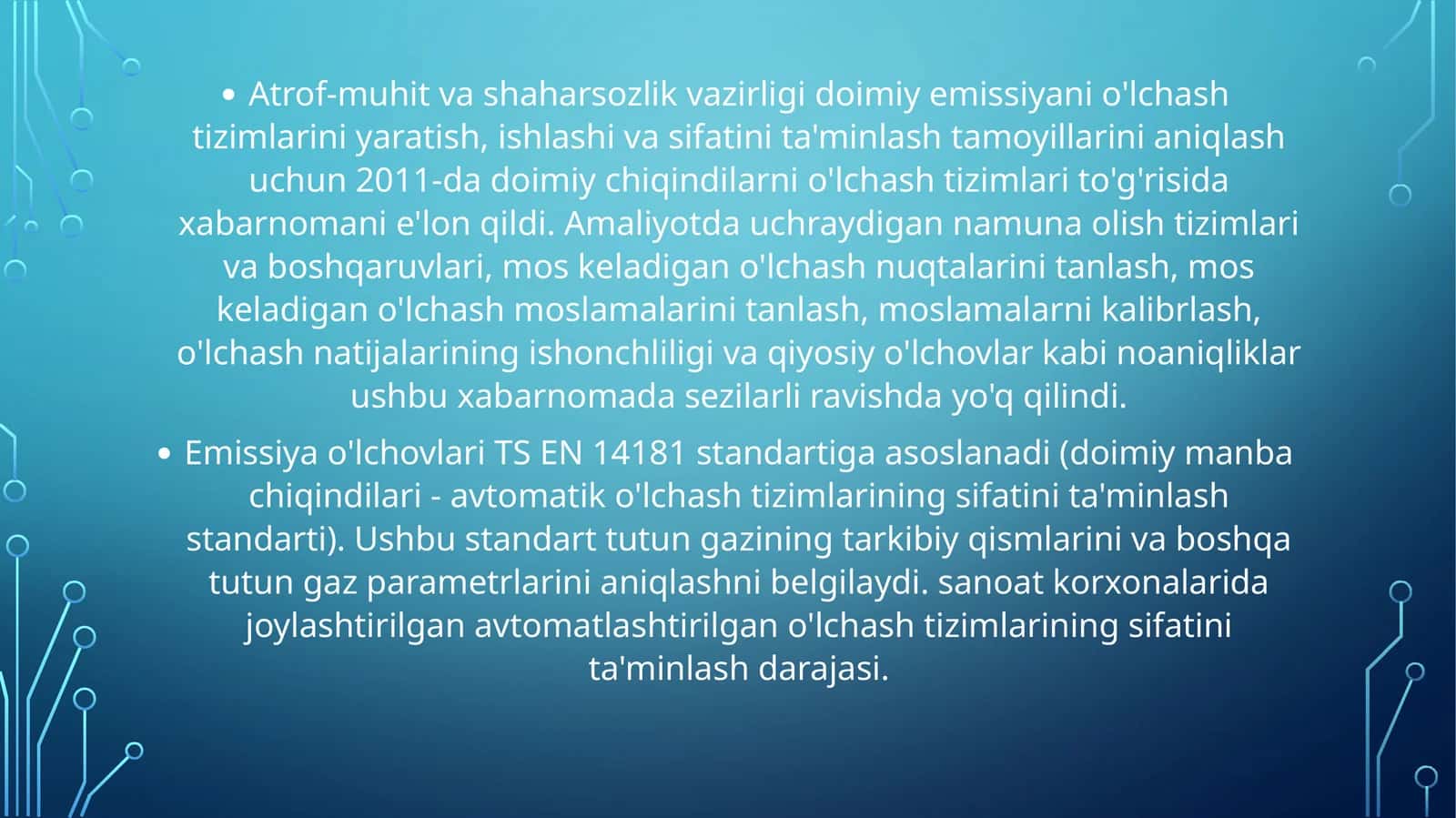 Emissiya o'lchovlari 1