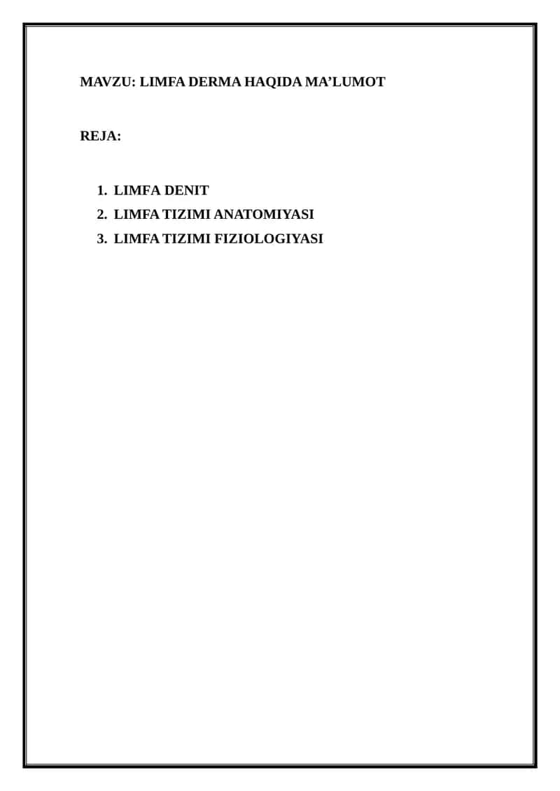 Limfa derma haqida ma'lumot 1