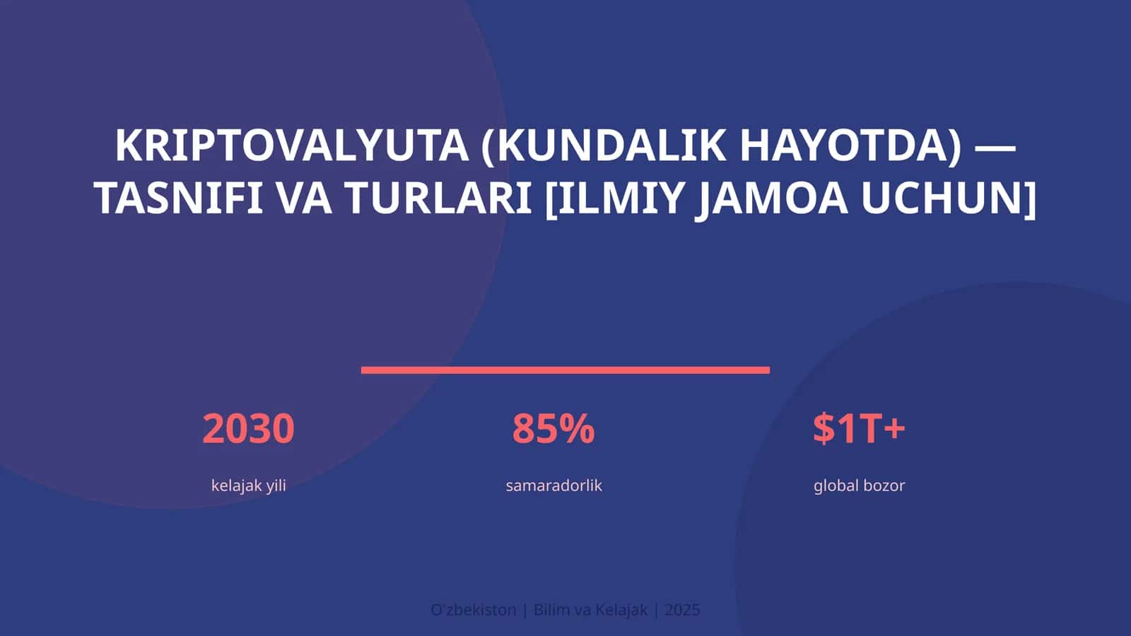 Kriptovalyuta (kundalik hayotda) — tasnifi va turlari [ilmiy jamoa uchun] 1