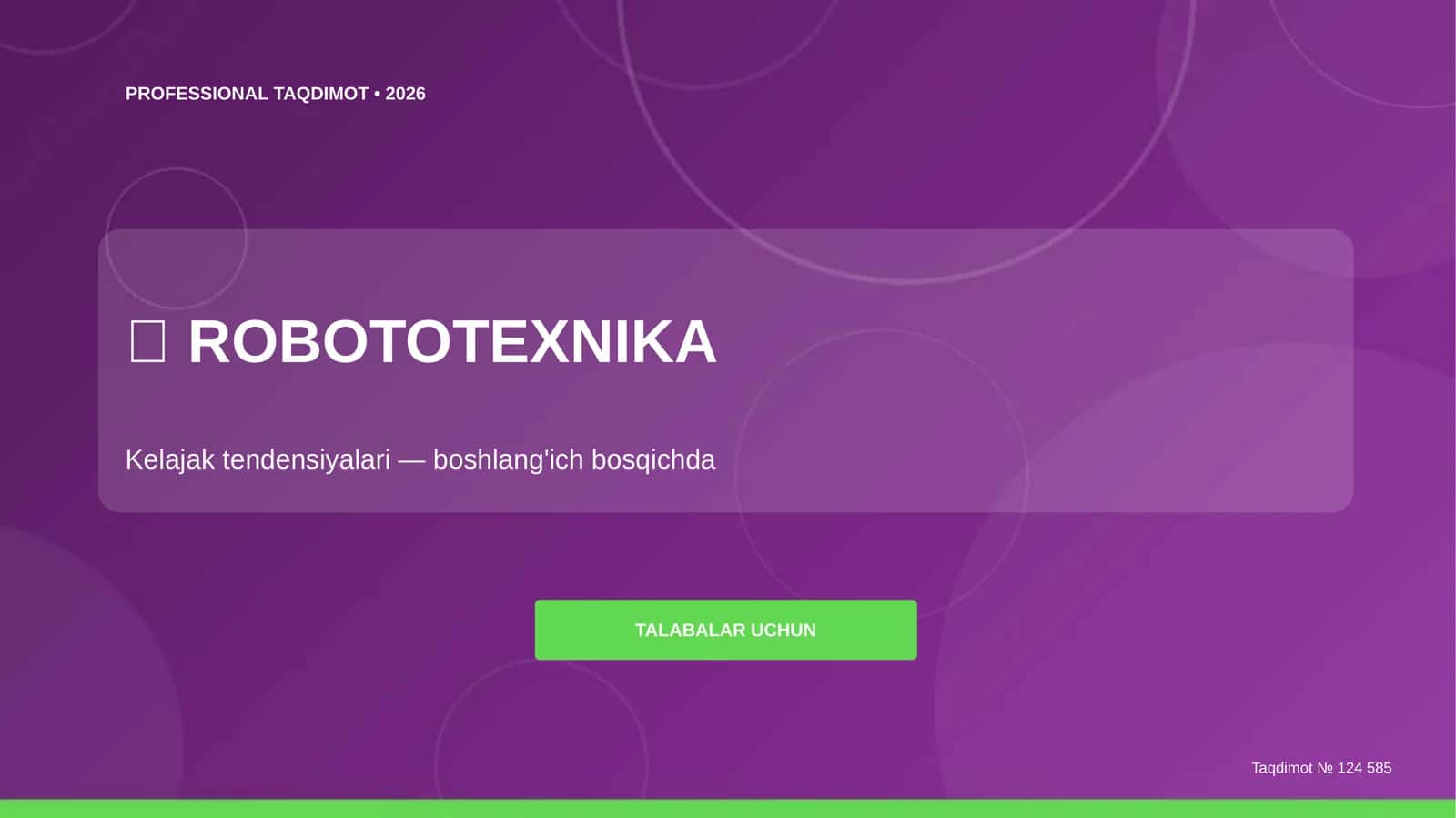 Robototexnika: kelajak tendensiyalari (boshlang'ich bosqichda) 1