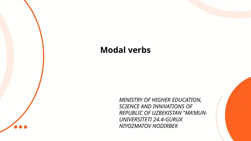 Modal verbs 1