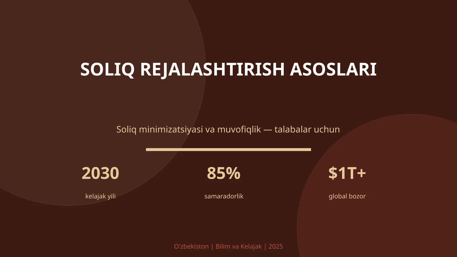 Soliq rejalashtirish asoslari 1