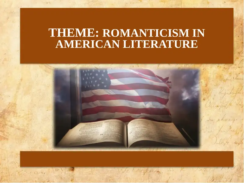American Romanticism 1
