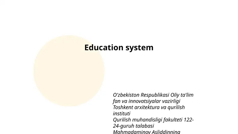 Xorijiy til fanidan mustaqil ishi