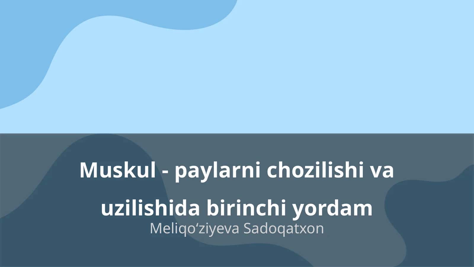 Muskul - paylarni chozilishi va uzilishida birinchi yordam 1