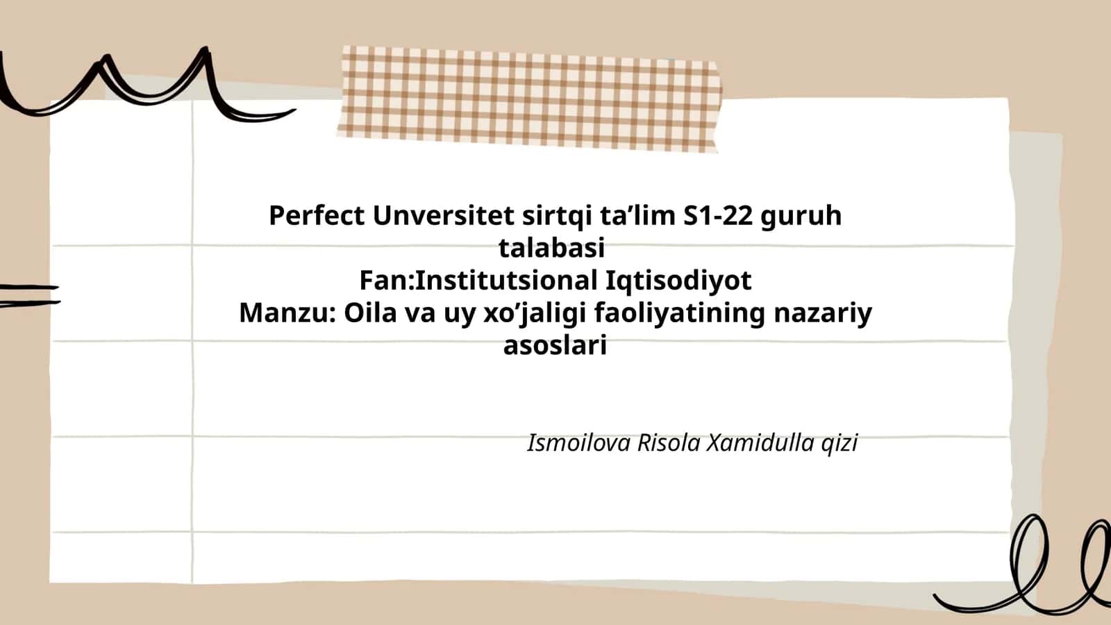 Oila va uy xo’jaligi faoliyatining nazariy asoslari 1