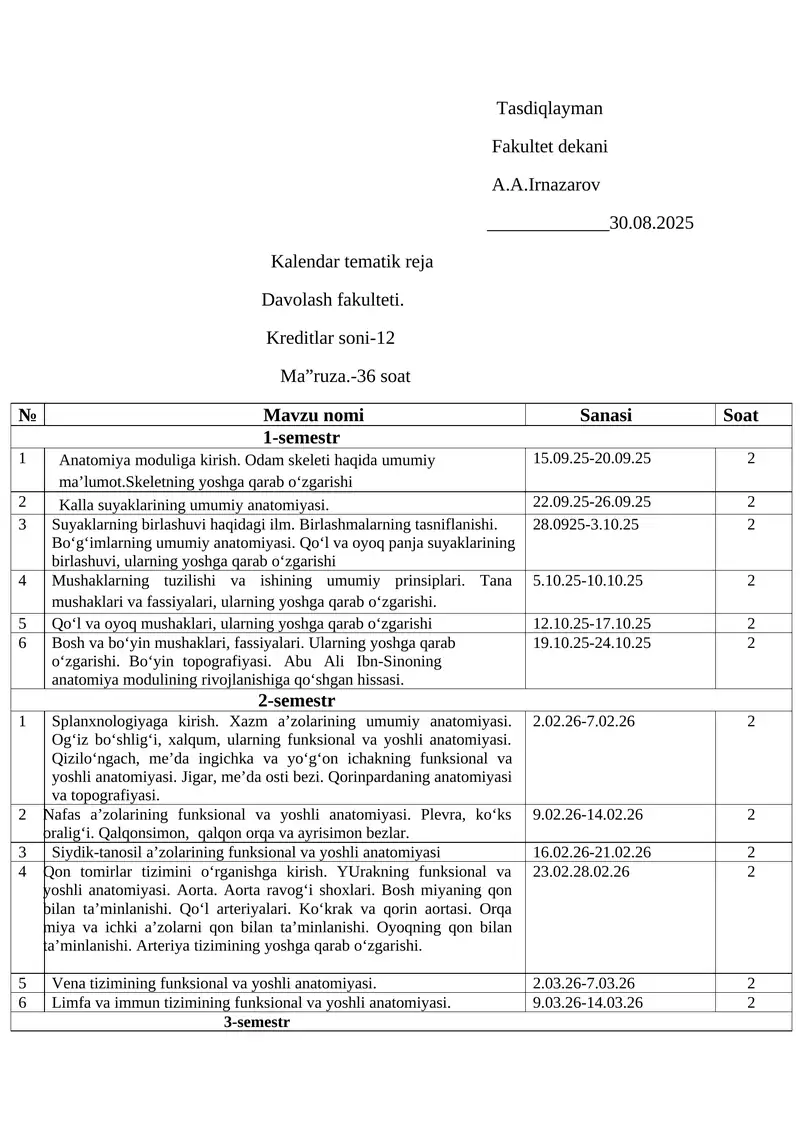 Kalendar tematik reja 1