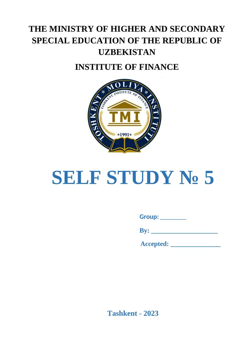 SELF STUDY № 5 1