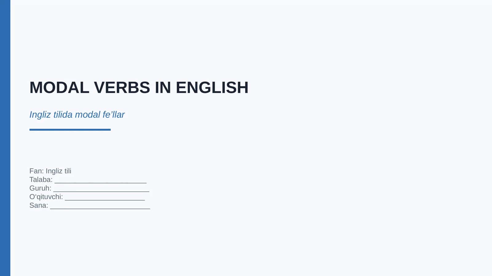 MODAL VERBS IN ENGLISH 1