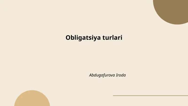 Obligatsiya turlari 1