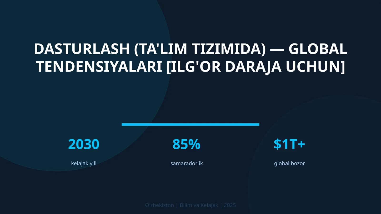 Dasturlash (ta'lim tizimida) — global tendensiyalari [ilg'or daraja uchun] 1