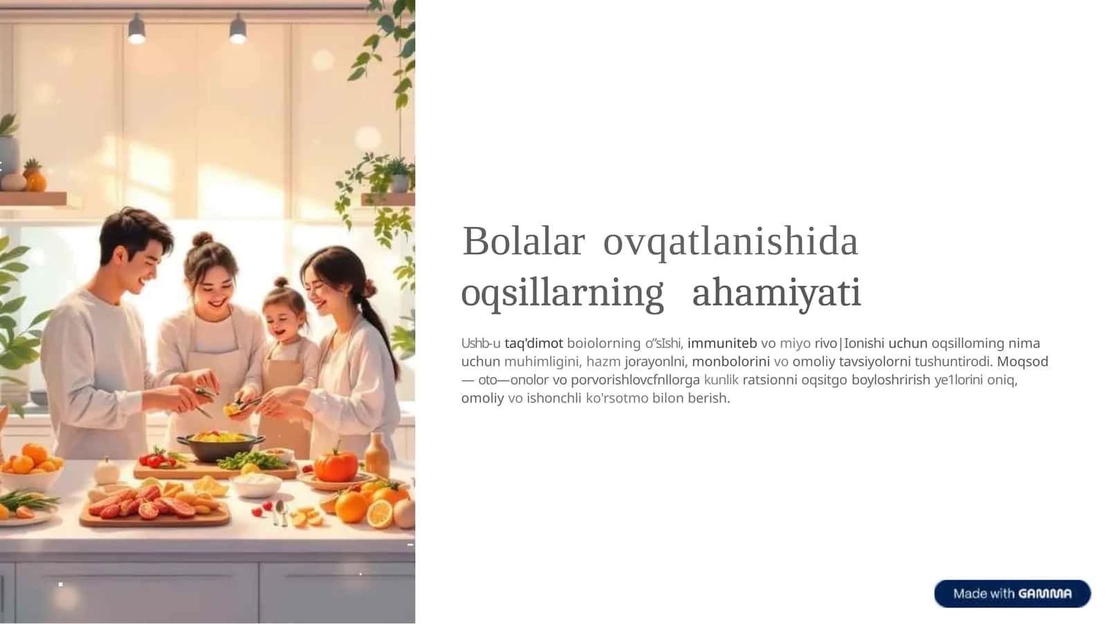 Bolalar ovqatlanishida oqsillarning ahamiyati 1