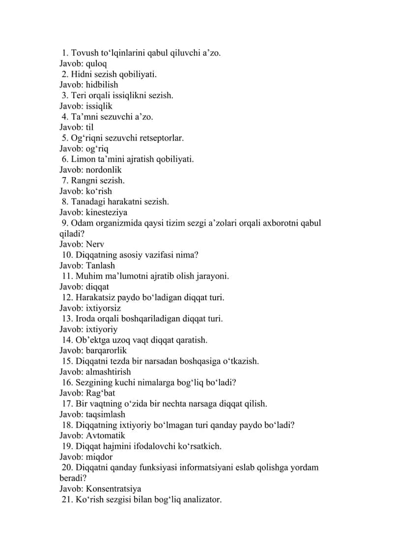 Diqqat turlari 1