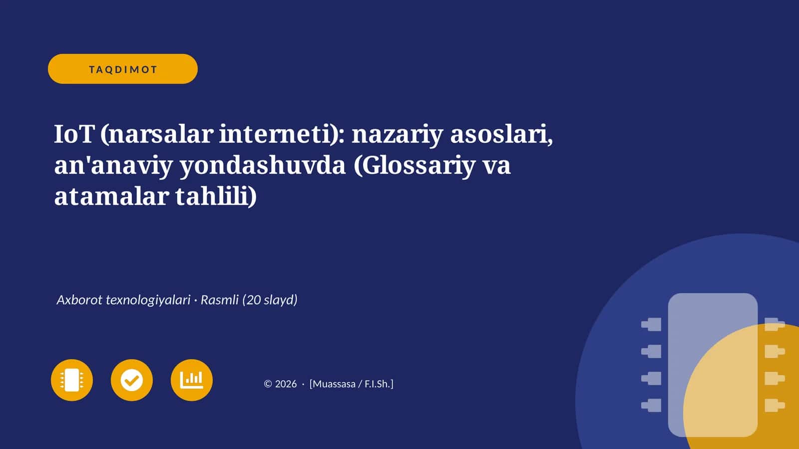 IoT (narsalar interneti): nazariy asoslari, an'anaviy yondashuvda 1