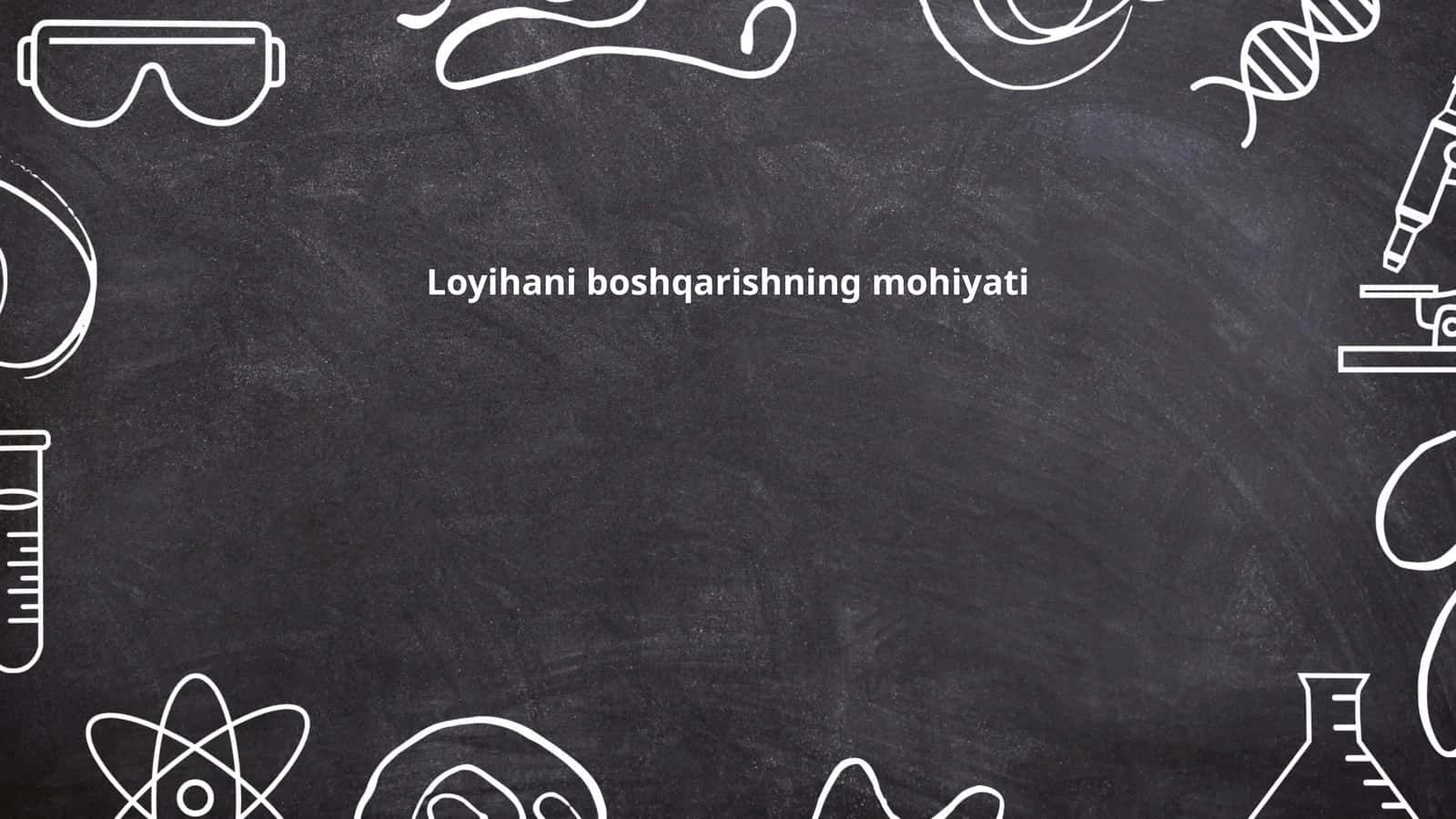 Loyihani boshqarishning mohiyati 1