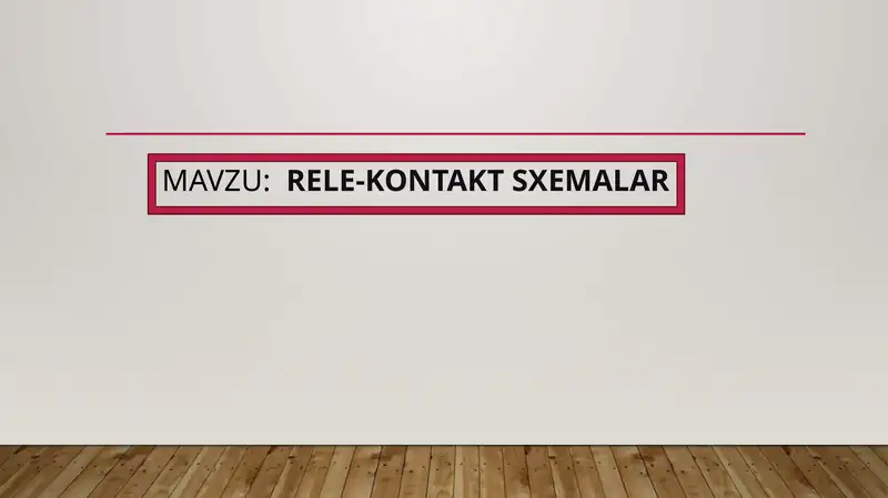 Rele kontakt sxemalari 1